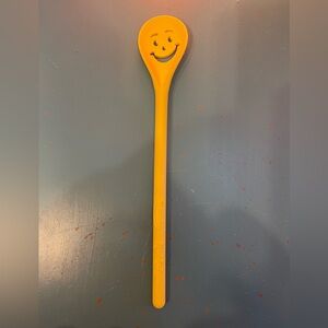 Vintage Splenda Kool Aid Happy Smiley Face Yellow Slotted Mixing Spoon